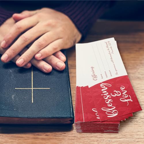200 Pcs Church Offering Envelopes Tithe and Offering Envelopes for Church Blessings and Love Cash Envelope Bill Size for Tithes Checks and Donations