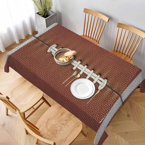 Football Table Cloth for Rectangle Table 60x84 Inch Sport Game Leather Football Laces Brown Kitchen Table Cover Decorations for Home Dinner Party Outdoors Picnic - color: Football