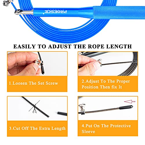 High Speed Jump Rope,360° Swivel Dual Bearing, Adjustable, Anti-slip Aluminum Handle, Skipping Rope for Fitness,Crossfit, Boxing, MMA, HIIT, for Weight Loss - color: Blue