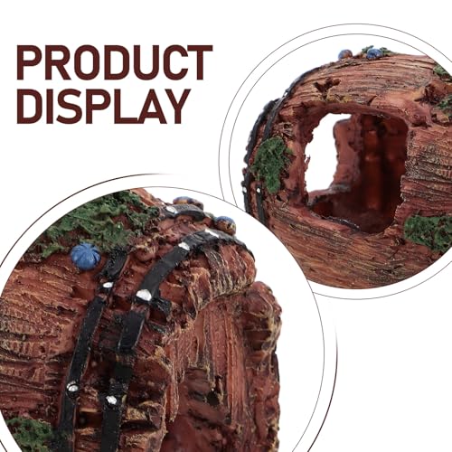GARVALON Fish Shrimp Hiding House Aquarium Decoration Barrel Ornament Resin Large Red Shelter for Fish Tank Landscaping Aquatic Animal Resting Spot