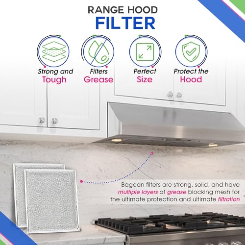 Stove Vent Filter 10.5x8.75" 97006931 Fits Nutone Broan Range Hood Filter | Replacement BP29 Hood Vent Filter for Oven Overhead Exhaust Fan - Aluminum Mesh Grease Screen Filters Kitchen Air (2-Pack)