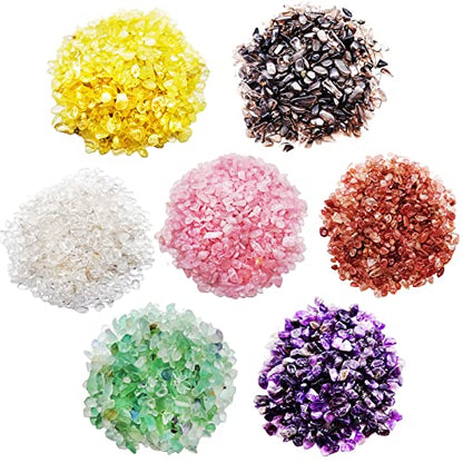 1.5lb Undrilled Assorted 5-7mm Crystal Chips Stone Mini Tumbled Chips Stone Natural Irregular Shaped Polished Rocks for Flowerpot,Vases Filler,Terrarium,Succulent Plants