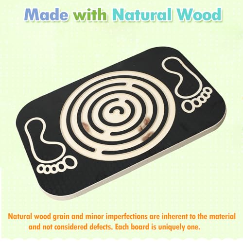 Balance Board Maze for Kids, 17.5-Inch Wobble Board Rocking Seesaw Sensory Training with 6 Balls, Non-Slip Pedals Indoor Outdoor for Boys Girls