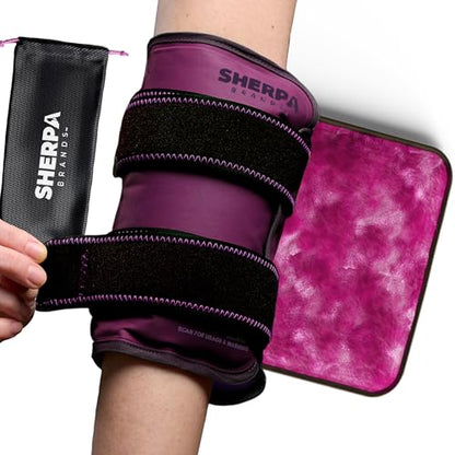 Medium Gel Ice Packs for Injuries Reusable Wrap with Straps - Hot and Cold Pack for Pain Relief, Tennis Elbow, Ankle, Foot, Hand - 8" x 12" - Purple - size: Medium, style: Purple