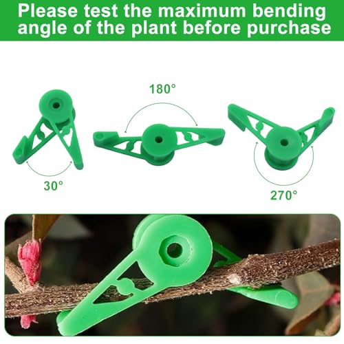Jiozermi Low Stress Training Clips, 60 Pcs, Green + White + Black | 360 Degree Adjustable, Plant Stem Trainer, Garden Plant Branch Bender, Bud Trainer Clips, For Vine Plant Gardening