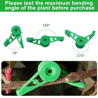 Jiozermi Low Stress Training Clips, 60 Pcs, Green + White + Black | 360 Degree Adjustable, Plant Stem Trainer, Garden Plant Branch Bender, Bud Trainer Clips, For Vine Plant Gardening