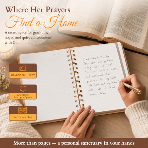 Hardcover Blank Christian Notebook – 140 Pages – You Are | Lined Pages with Bible Verse Cover – Inspirational Writing Spiral Notebook for Bible Study and Prayer - color: Beige