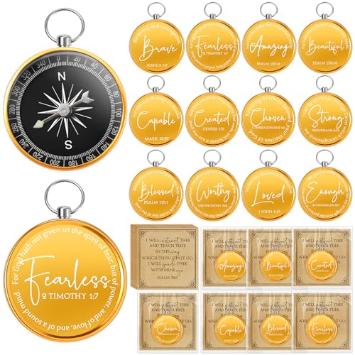 Kingdder 36 Sets Christian Compass Bulk Religious Gifts - color: Gold