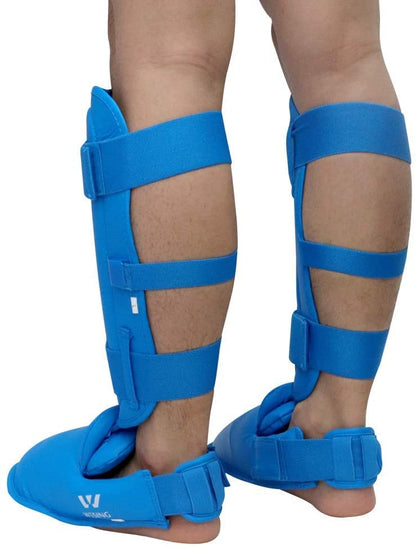 Wesing Karate Shin Instep Guard WKF Karate Shin Pad - color: Blue, size: Large
