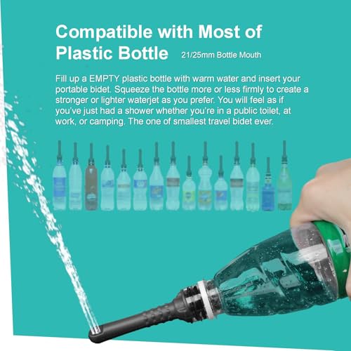 2PCS-Pack 300ml Travel Bidets Bottle Blue+ Black Backpacking Bidet Camping Bidets,Portable Bidet , 10.6oz Peri Bottle - Postpartum and Perineal Care - size: Blue Bottle+ Black Pocket Bidet