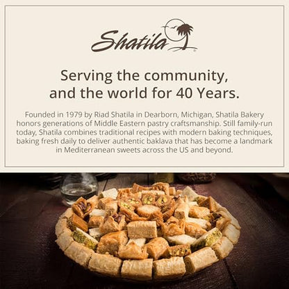 Shatila Food Products Half Ramadan Assorted Fillo Mix Baklava Box, Assorted Baklawa Pastry, Mediterranean Sweets Arabic Desserts, Eid Gifts, 30-Pieces - size: 30 Pieces