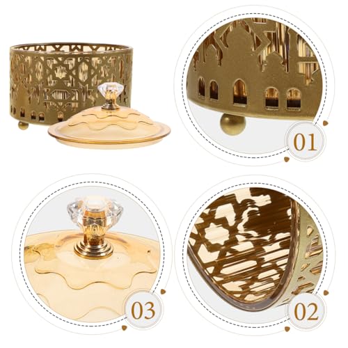 Alipis Metal Snack Candy Tray for Eid Ramadan Party Serving Plate Organizer for Dried Fruits Small Items 3.94 Inch Decorative Home Kitchen