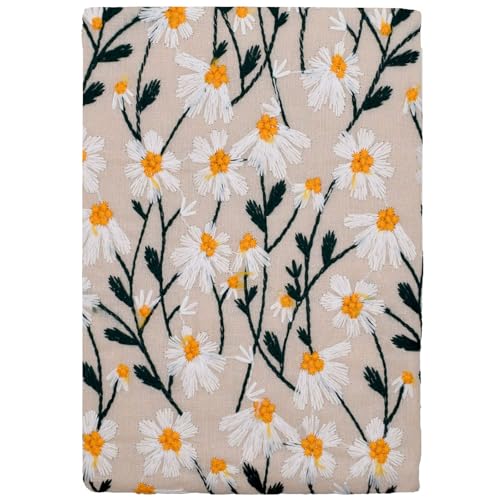 BLBMH A6 Book Cover 4x6 Plus | Non-Stretch Fabric Sleeve with Bookmark | Handmade Washable Protector for Paperback Journal Bible Notebook | Gift for Women Readers - Daisy B 6" + - color: Daisy 2, size: 6in plus