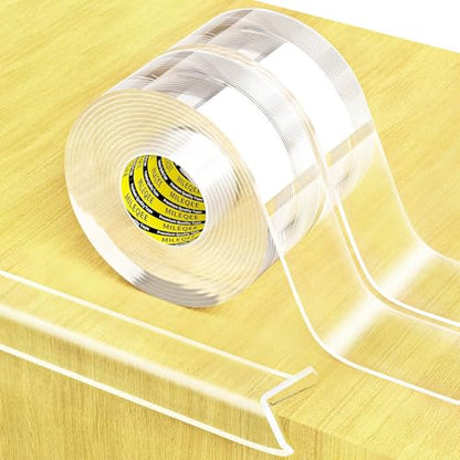 Clear Edge Protector Strip,2 Pack x 1.57in x 9.84FT | 2mm thick，Sharp Edge Wrap Cover Tape, Self Adhesive Protective Bumper Guards for Cabinet Door Desk Bed Furniture Waterproof - size: 2 Pack x 1.57in x 9.84FT