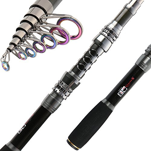 Sougayilang Fishing Rod Reel Combo with Telescopic Fishing Pole Spinning Reel Carrier Bag for Travel Saltwater Freshwater Fishing - size: 5.91 ft, style: C-only Fishing Rod