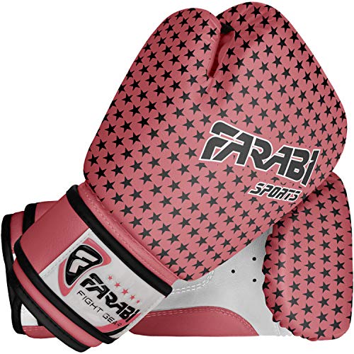 Kids Boxing Gloves for 3-10 Years 4 oz Youth Boxing Gloves Junior Punching Gloves MMA Muay Thai Boys and Girls Training Gloves - color: Pink/Black