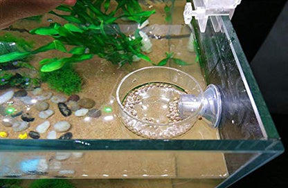 DGZZI Acrylic Aquarium Fish Tank Adjustable Circle Ring Feeder - Floating Food Dish Protection Cover Tray