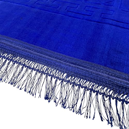 Empire Home Islamic Prayer Rug Oversized Soft Thick Plush Musalla Mat - for Men Women Childred - سجادة صلاة (Royal Blue) - color: Royal Blue