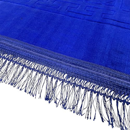 Empire Home Islamic Prayer Rug Oversized Soft Thick Plush Musalla Mat - for Men Women Childred - سجادة صلاة (Royal Blue) - color: Royal Blue