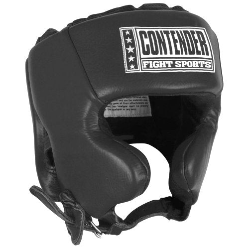 Contender Fight Sports Competition Boxing Muay Thai MMA Sparring Head Protection Headgear with Cheeks - color: Black, size: Medium
