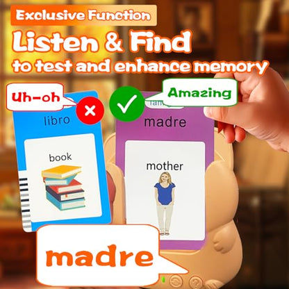 Bilingual Talking Flash Cards for Kids - Test Mode, Italian - color: Italian Orange