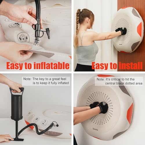 Punching Bag for Adults, Sunchic 2026 New Boxing Machine with Boxing Gloves and Air Pump, No Stand Required, Wall-Friendly Design,The Faster You Punch, the Stronger the Suction to the Wall