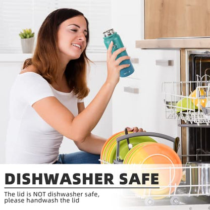 Fanhaw 32 oz Insulated Stainless Steel Water Bottle with Anti-Dust Chug Lid, Leakproof Vacuum Sports Bottle for Kids, Teens & Adults, Back to School Essentials (Green Blue) - color: Green Blue, style: 32 Ounces