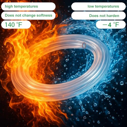 AUAUY 8mm ID X 11mm OD Clear PVC Vinyl Tubing, 5m/16ft Length Plastic Pipe | Lightweight Flexible Tubing Hose, UV Chemical Resistant, Food Grade for Irrigation Water Oil Transfer Aquarium, Non-Toxic - color: 5m/16ft length, size: 8mm ID x 11mm OD