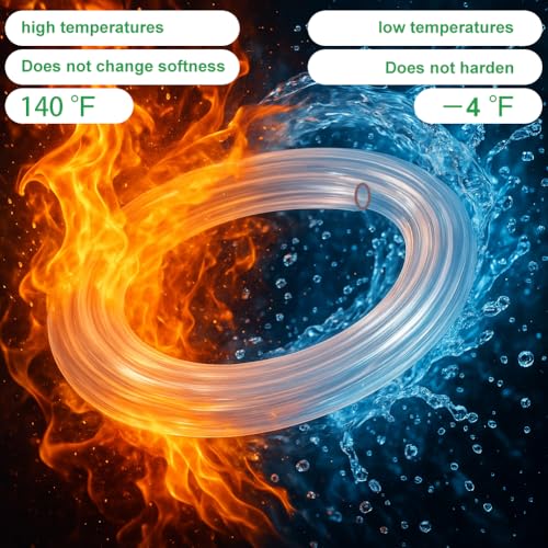 AUAUY 4mm ID X 6mm OD Clear PVC Vinyl Tubing, 5m/16ft Length Plastic Pipe | Lightweight Flexible Tubing Hose, UV Chemical Resistant, Food Grade, for Irrigation Water Oil Transfer Aquarium, Non-Toxic - color: 5m/16ft length, size: 4mm ID x 6mm OD