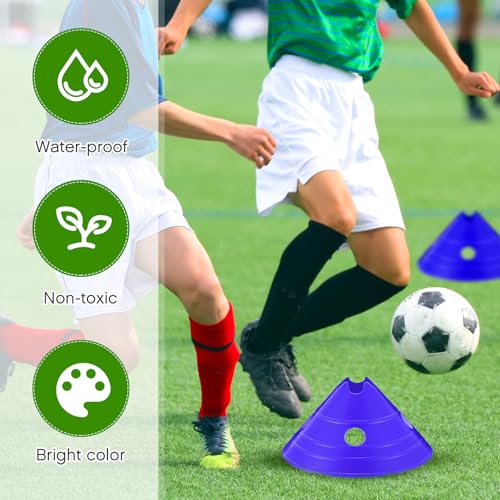 Jumbo Disc Cones Jumbo Soccer Cones with Mesh Bag Giant Large Agility for Soccer Training Adult Sports - color: Blue