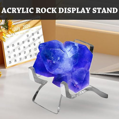 Bonsicoky 24 Pcs Acrylic Easel Display Stands, Small Size | Versatile Acrylic Holders, For Crystal Geodes, Rocks, Minerals, Treasured Collectibles