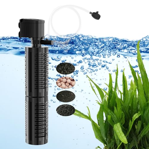 AquaMiracle True 4-Stage Fish Tank Filter, in-Tank Submersible Aquarium Filter Internal Fish Filter with Aeration, for 40-70 Gallon Aquariums - size: For 40-70 Gal Tanks