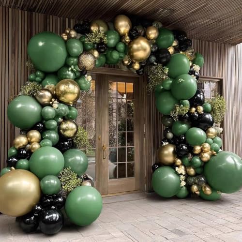 Pastel Green Balloon Garland Kit Different Sizes Double Stuffed Balloons Latex Sage Balloon Jungle Green Arch For Birthday Safari Baby Shower Gender Reveal Bridal Boho Party - color: Doubled Sage Green
