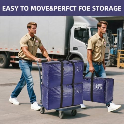 Cryster 2-Pack Clear Moving Bags – Heavy Duty Storage Totes with Reinforced Handles & Double Zippers, Extra Large for Packing, Organizing, and Moving ，Carry in 2 Ways - size: 2 Pack