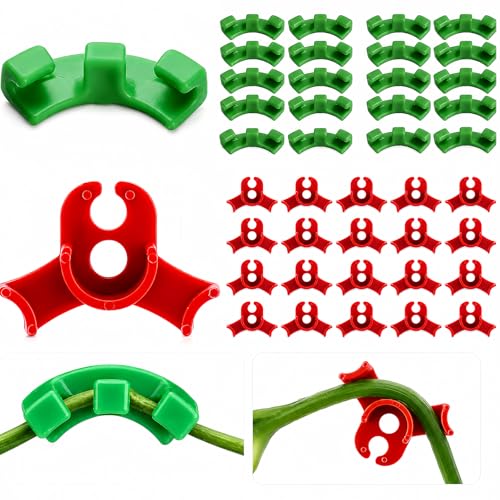 40pcs Plant Bender, Plant Training Clips, Lst Clips for Low Stress Training Plant Stem Support, Trellis Clamps for Climbing Plants Garden Plant Grow Tools(Red and Green)