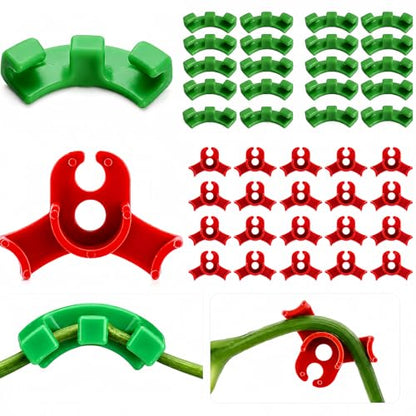 40pcs Plant Bender, Plant Training Clips, Lst Clips for Low Stress Training Plant Stem Support, Trellis Clamps for Climbing Plants Garden Plant Grow Tools(Red and Green)