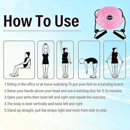 Waist Sculptor, 2026 New Lovely Waist Twister Machine Exercise with Arm Bands, Adjustable Ab Twister Board Twisting Waist Disc for Legs, Buttocks, Hip Exercise Training, Shaping the Body - color: Blue