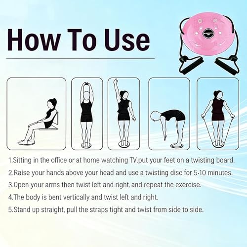 Waist Sculptor, 2026 New Lovely Waist Twister Machine Exercise with Arm Bands, Adjustable Ab Twister Board Twisting Waist Disc for Legs, Buttocks, Hip Exercise Training, Shaping the Body - color: Red