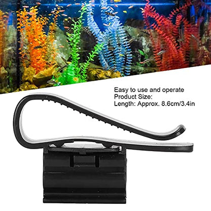 5PCS Aquarium Water Pipe Fixing Clip Fish Tank Mounting Clip Water Pipe Hose Holder Water Change Tool Holder Clip Multifunction Adjustable Clamp for Fish Tank Aquarium (Black) - color: Black