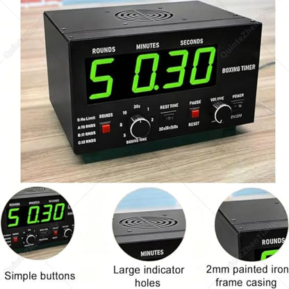 Gym Interval Workout Timer,Professional Interval Boxing Timer,with Led Display,30s-10min Training & 0/30/60s Rest Time,for Gym,MMA,Boxing,Martial Arts Workouts Blue - color: Blue