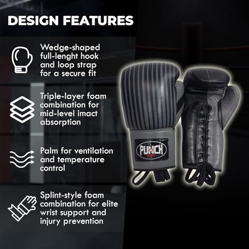 Boxing Gloves Genuine Leather Training Gloves 4 Layer Padding Lace Up Professional Sparring Heavy Bag MMA Muay Thai Durable Cowhide Leather Gloves for Men Women