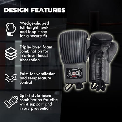 Boxing Gloves Genuine Leather Training Gloves 4 Layer Padding Lace Up Professional Sparring Heavy Bag MMA Muay Thai Durable Cowhide Leather Gloves for Men Women