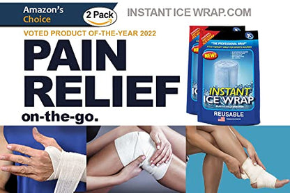 Instant Ice Wrap for Pain Relief, HEAL AT Home and Help First Responders with Instant Ice Wrap: 2 Packs, Reusable, No Refrigeration Needed: