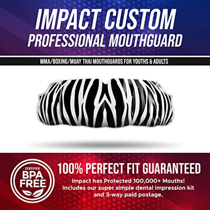 Impact Custom Professional MMA/Boxing/Muay Thai Mouthguard (Zebra Skinz) - color: Zebra Skinz