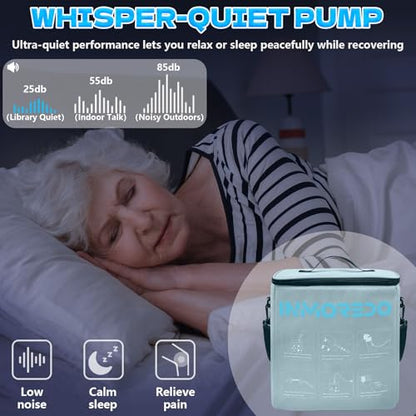 Inmoredo Cold Therapy Machine for Knee After Surgery, Ice Machine for Knee | Programmable Ice Therapy Machine for Knee Replacement, Universal Compression Pad for Shoulder/Arm/Hip/Ankle