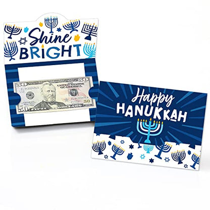 Big Dot of Happiness Hanukkah Menorah - Chanukah Holiday Party Money And Gift Card Holders - Set of 8