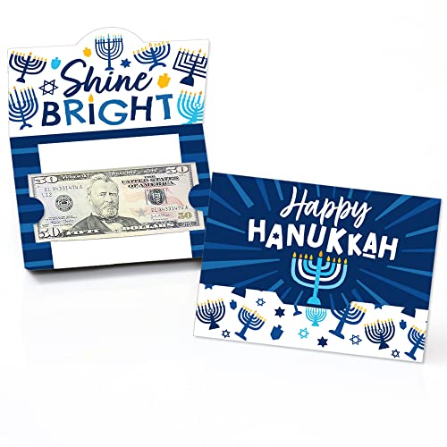 Big Dot of Happiness Hanukkah Menorah - Chanukah Holiday Party Money And Gift Card Holders - Set of 8