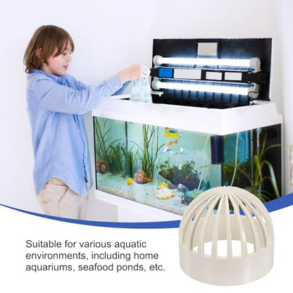 PATIKIL 4.3 Inch (110mm) Fish Cover Permeable Cap, 4 Pcs PVC Breathable Cap Aquarium Guard Fish Tank Intake Cover, White - color: White, size: 4.3Inch(110mm)