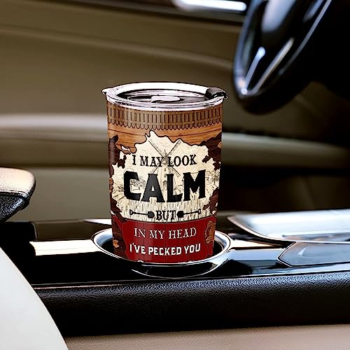 WAZONE Personalized Chicken Insulated Tumbler with Lid Funny Rooster 20oz 30oz Travel Mug Stainless Steel Custom Name Christmas Birthday Sayings Fun Things Gifts for Women Men Chickens Lover - color: Chicken