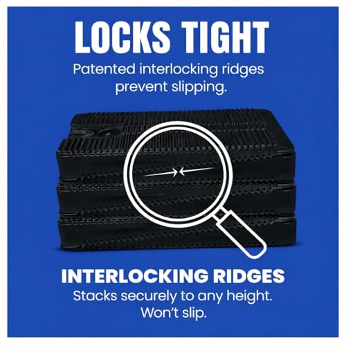 Wobble Wedge Rigid Heavy Duty Leveling Plastic Shims, Black, 10-Pack | Made in USA Rigid Shims with Tough, Durable, Interlocking Non-slip Grip Design; Multipurpose Leveling for Varied Projects - size: 10